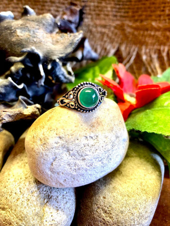 Swirly Round Gypsy Ring Silver