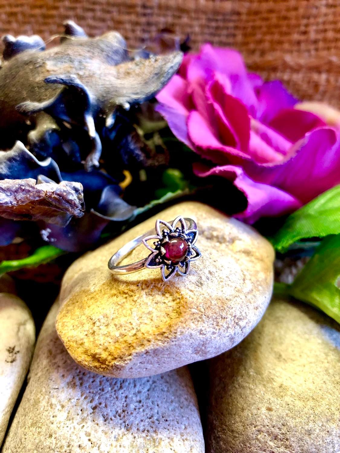 Flower Gypsy Ring Silver