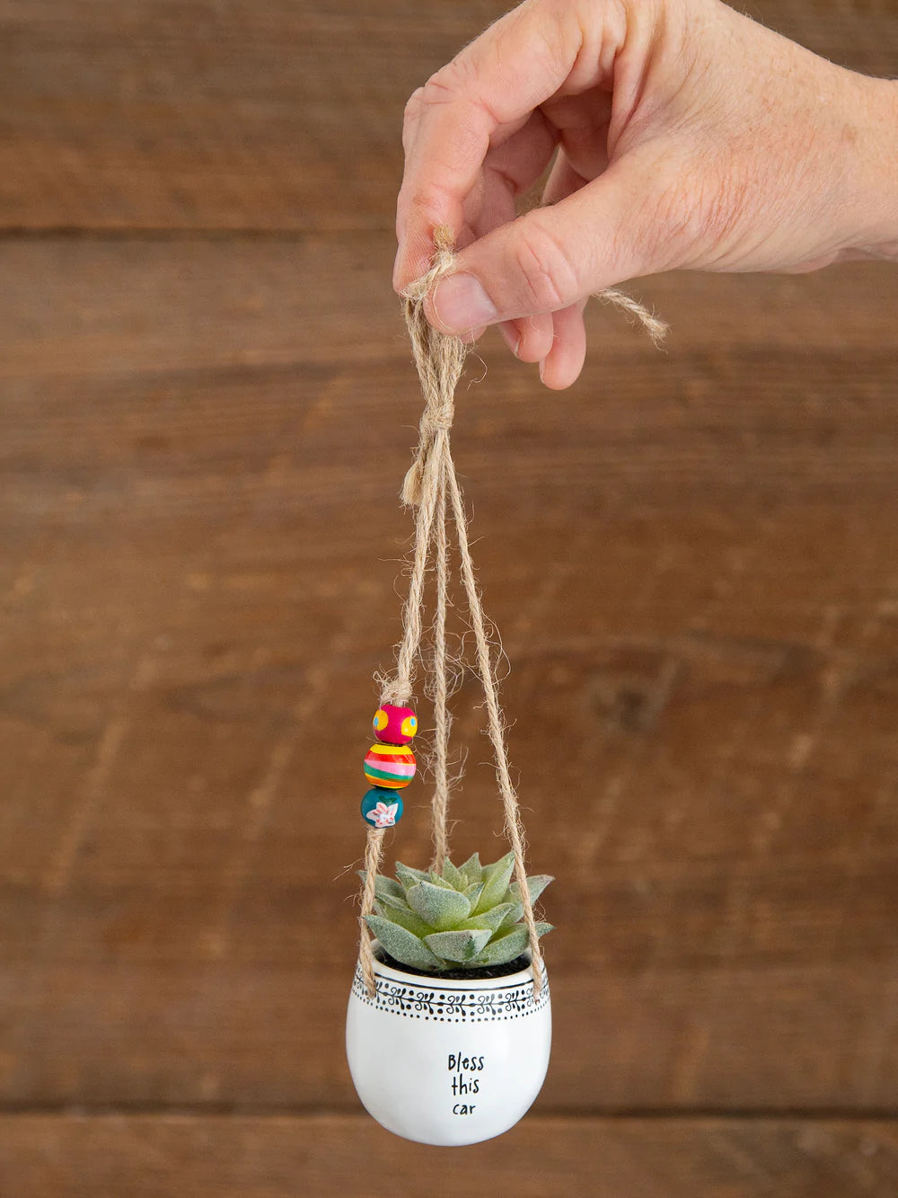 natural life mini hanging succulent Car Hanging Succulent – Habiba Boho Boutique