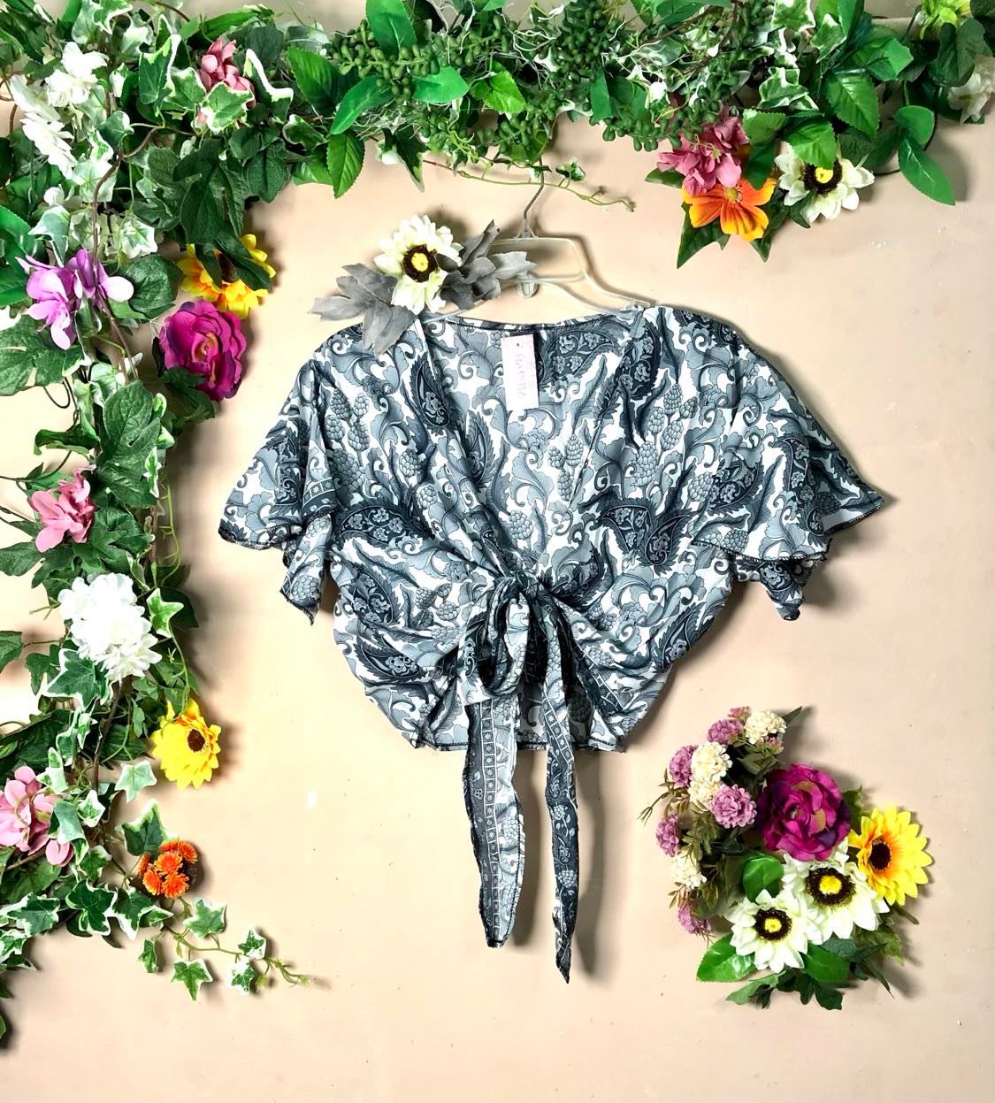 Summer Silk Wrap Top