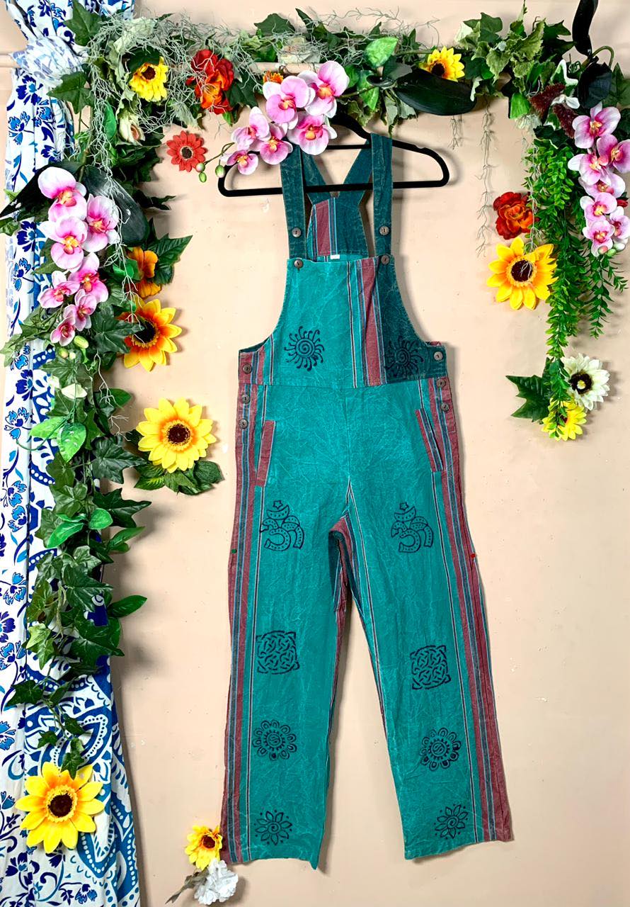 Sharma Hippie Print Dungarees MED
