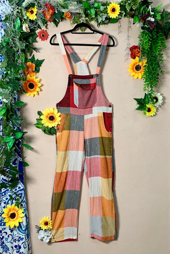 Patch Stonewash Dungarees SMALL