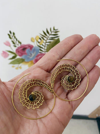 Indie Slide-Through Earings Brass