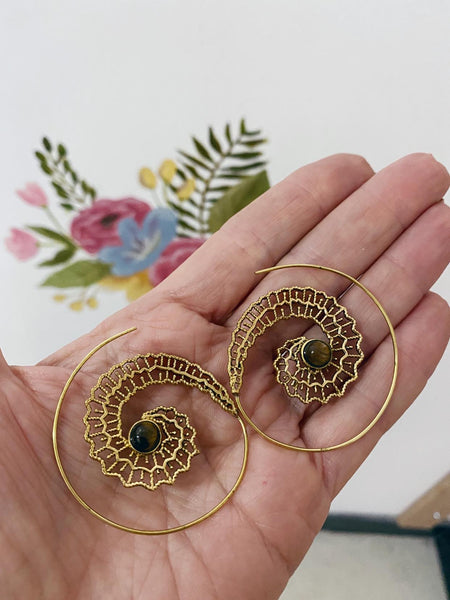 Indie Slide-Through Earings Brass
